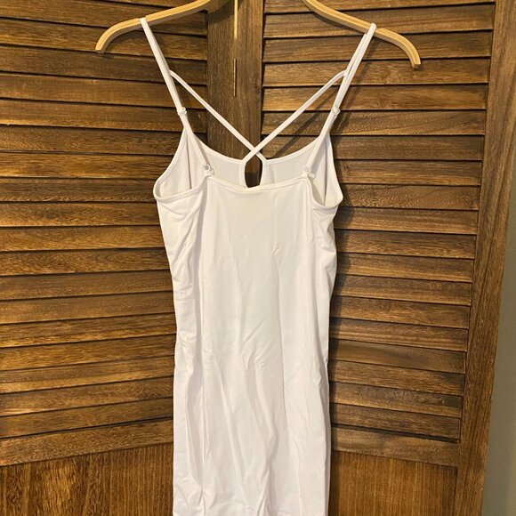C'est Moi Bamboo Cross Front Cami Slip Dress White - Picture 3 of 4